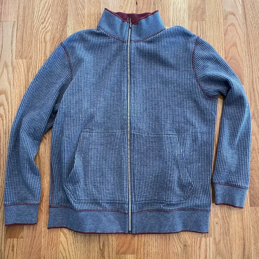 Robert Graham Mens Full Zip Reversible Long Sleeve Knit Houndstooth Sweater Sz M - Picture 3 of 13